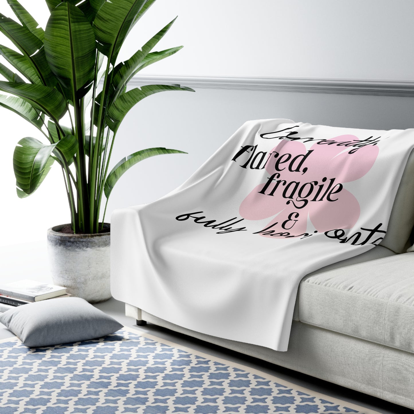 "Flared & Fragile" Sherpa Blanket
