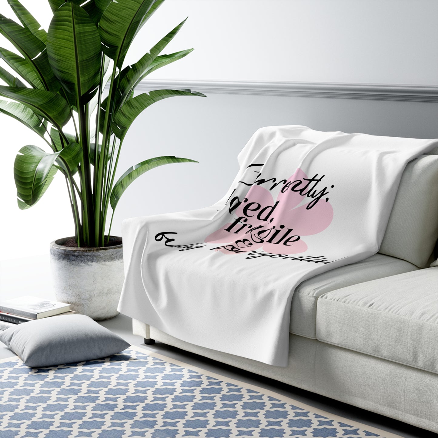 "Flared & Fragile" Sherpa Blanket